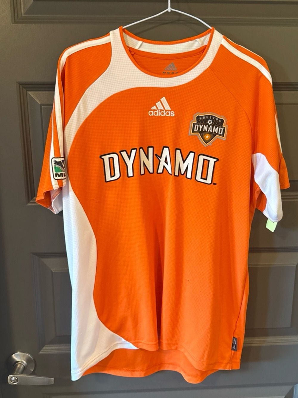 Vintage Adidas Houston Dynamo MLS Soccer Jersey Orange White Men's L